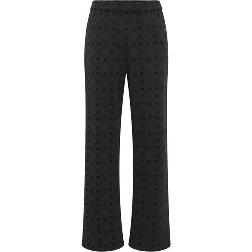 Marine Serre pantaloni sportivi in pile con logo - nero