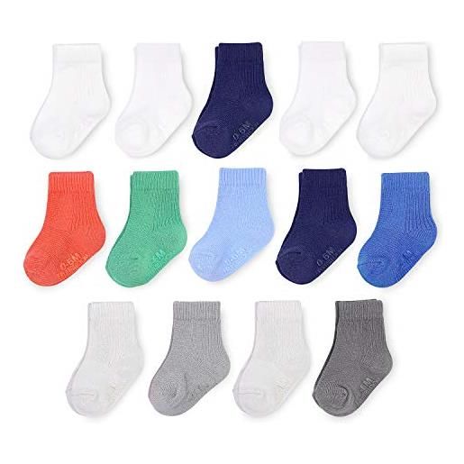Fruit of the Loom baby 14-pack grow & fit flex zones cotton stretch socks - unisex, girls, boys