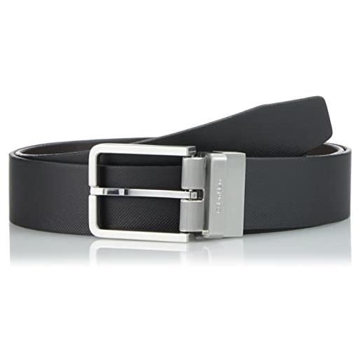 Calvin Klein Jeans calvin klein adj/rev ck depth pq 35mm k50k509754 cinture, nero (black textured/dark brown smooth), 115 uomo