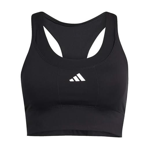 adidas donna run pocket medium support bra, black, l a-b