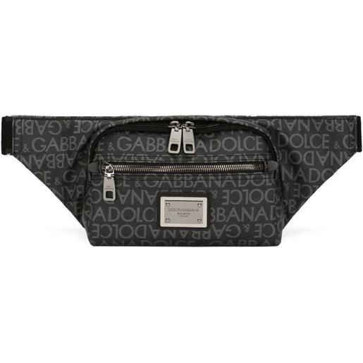 Dolce & Gabbana marsupio con logo jacquard - nero