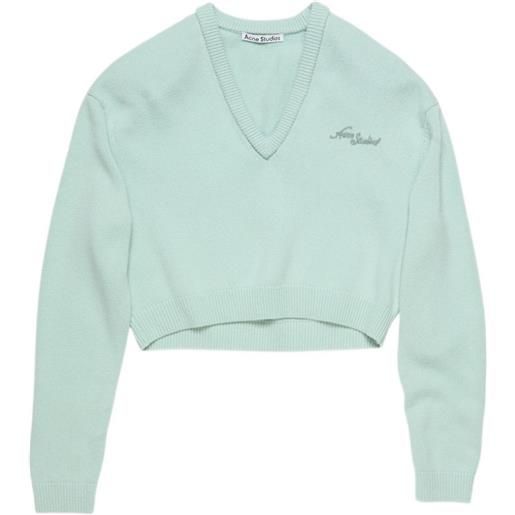 Acne Studios felpa con scollo a v - verde