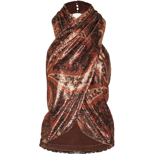 Johanna Ortiz top con paillettes - nero