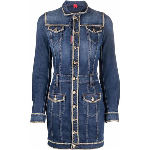 DSQUARED2 chemisier denim aderente - blu