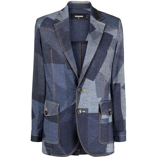 DSQUARED2 blazer con stampa - blu