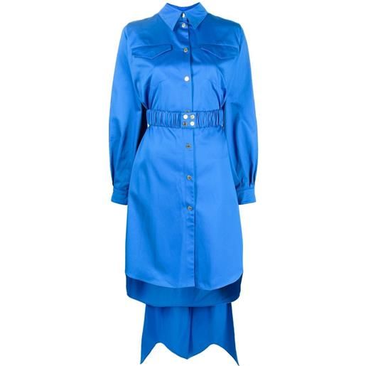 AZ FACTORY abito con cintura utility trapeze - blu