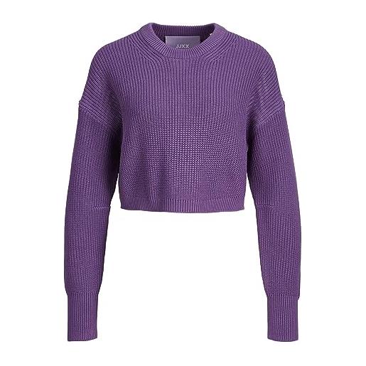 JJXX jxcarlota ls twist cropped cn knit maglione, royal lilac, m donna