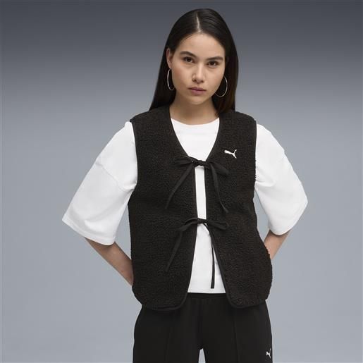 PUMA gilet in pile wardrobe essentials da donna, abbigliamento, nero, s