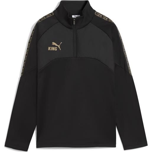 PUMA top da calcio con zip corta king per ragazzi, abbigliamento, nero, 15-16y