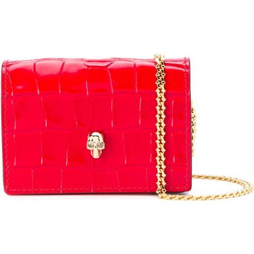 Alexander McQueen portafoglio con catena - rosso