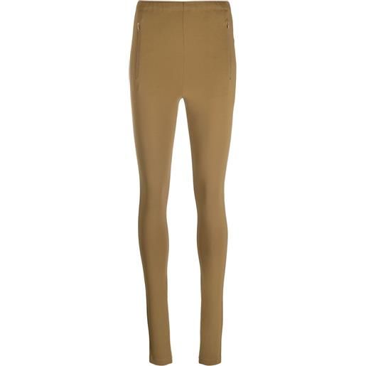 WARDROBE.NYC leggings a vita alta con zip alla caviglia - marrone