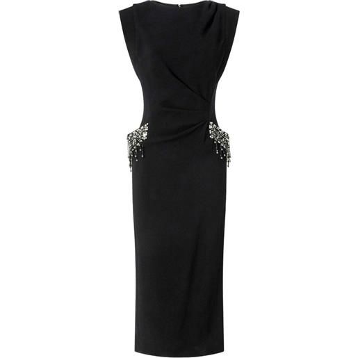 PINKO abito midi con strass - nero