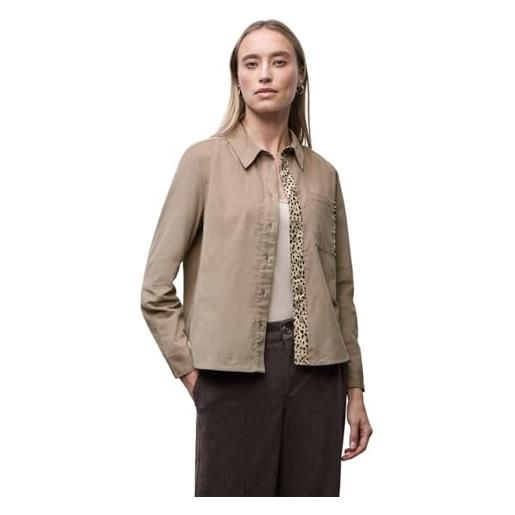 Street One 3412385 blusa in velluto a coste con dettagli in nastro, beige fluente, 46 donna