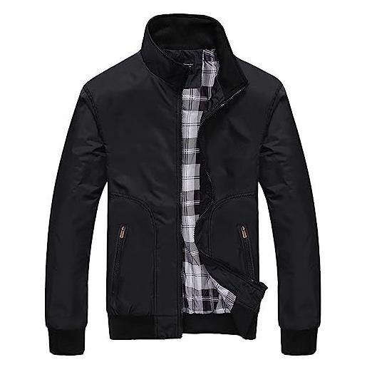 Generisch giacca invernale da uomo casual cappotto autunnale cerniera colore ispessimento giacca casual per uomo inverno cappotti & giacche, nero , l