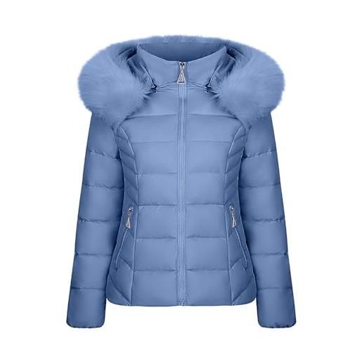 Huoghebg parka donna con cappuccio spesso e calda offerta giacca invernali da donna caldo manica lunga con zip cappotto da donna elegante per invernale trench da donna business giubbotto imbottito