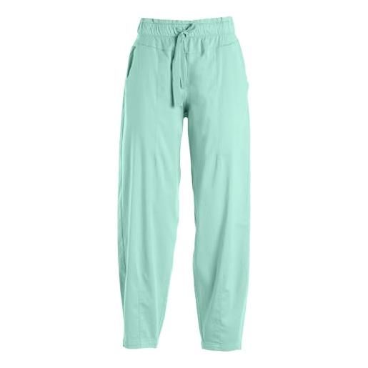 DEHA - pantalone gabardine balloon fit pants in lyocell, verde mare (m)