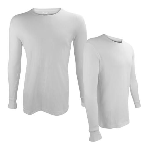 THMO confezione da 2 magliette termiche a maniche lunghe, invernali, calde, per ragazzi e ragazze, bianco (x2), 12-13 anni