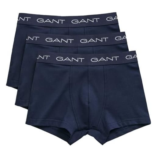 GANT trunk 3-pack boxer a pantaloncino, marine, 134-140 bambino