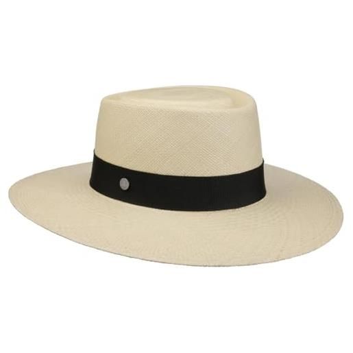 LIERYS cappello panama classic bolero uomo - made in ecuador estivo di paglia da sole con nastro grosgrain primavera/estate estate - m (57-58 cm) natura-nero
