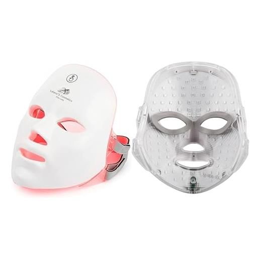 Lalano'S Cosmetics Elite Lady lalano's cosmetics - maschera viso a led, 7 colori, anti-invecchiamento, acne e rassodamento della pelle, terapia della luce con ems e radiofrequenza, 112 led, ricaricabile, certificato ce, per uomo e