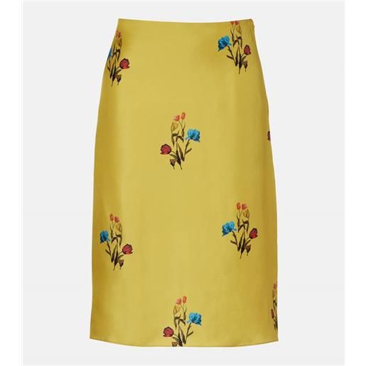 Marni gonna midi in seta con stampa floreale