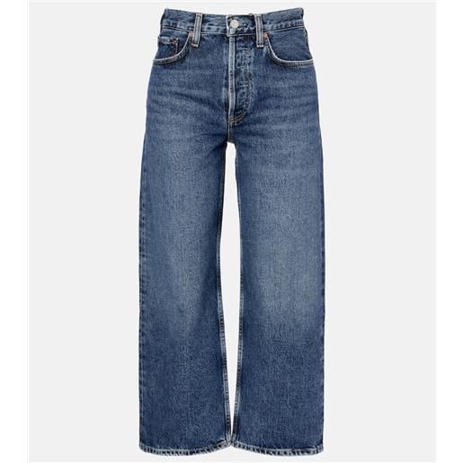 Agolde jeans cropped arc a vita media e gamba larga
