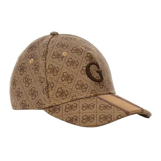 GUESS cappello baseball unisex london am9543pol01 (it, testo, taglia unica, beige con logo 4g)