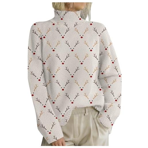 Generico maglioni da donna moda comodi manica lunga pullover morbido casual sweater autunno invernale casual maglione lavorato elegante stampa maglia taglie forti girocollo tops
