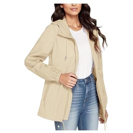 Generic felpa con cappuccio da donna cappotto antipioggia leggero tasche solide giacca con cerniera giacca antivento antivento da allenamento all'aperto piumini impermeabili giacca corta invernale