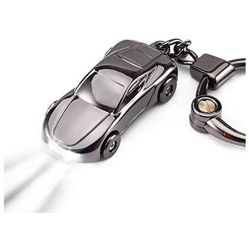 Xemz mini portachiavi per auto, portachiavi creativo per auto, torcia con 2 modalità di luci led, portachiavi per auto per uomini e donne zaino borsa, nero , taglia unica