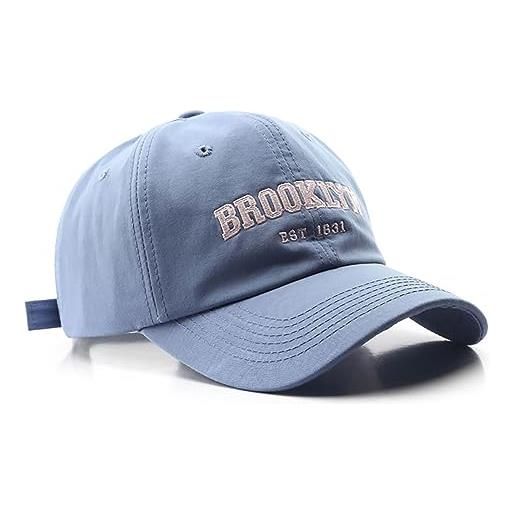 VPTMRP brooklyn - berretto da baseball in cotone traspirante, per uomo e donna, cielo blu, medium-large