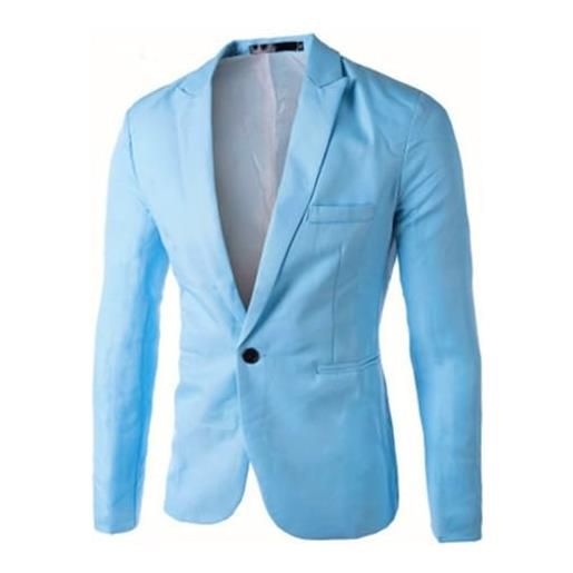 Manillefu giacca blazer da uomo adatta per matrimoni ed eventi speciali (l blu)