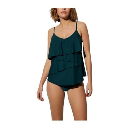 YSABEL MORA tankini coppe sfoderabili slip medio art. 82730-4, verde foresta