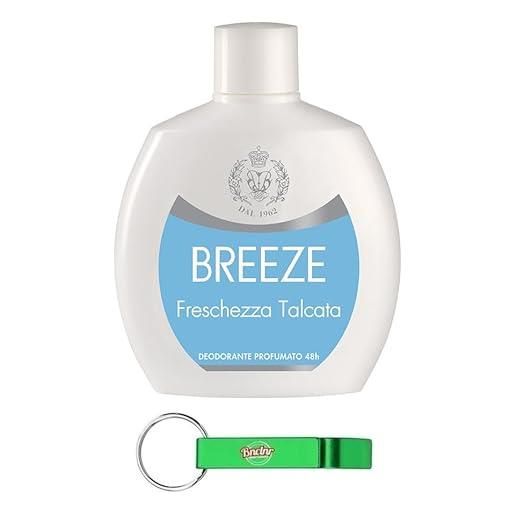 Beni Culinari breeze freschezza talcata deodorante squeeze, deodorante senza gas e senza sali di alluminio, 48 ore, deodorante profumato, 100 ml + portachiavi Beni Culinari