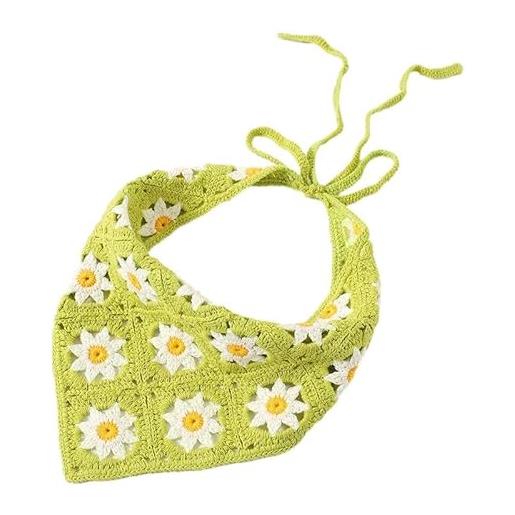 OSKOUR fascia per capelli stile ruggine testa all'uncinetto bandana per capelli sciarpa per capelli fasce per capelli a triangolo fazzoletto per capelli all'uncinetto per donne e ragazze