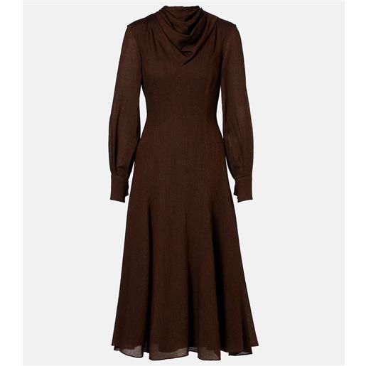 Emilia Wickstead abito midi avara in twill di lana