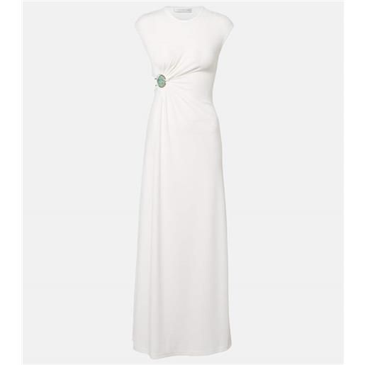 Christopher Esber abito lungo mineral stone in jersey con decorazioni