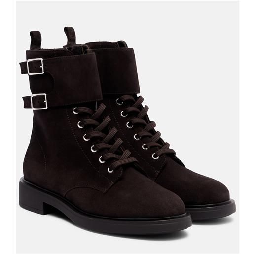 Gianvito Rossi anfibi in suede con shearling