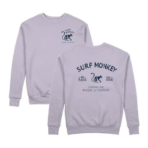 Surf Monkey felpa organica con scollo rotondo save the oceans, sabbia, l