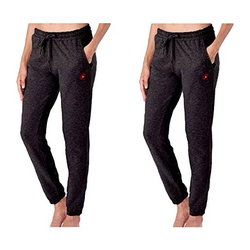 Lotto pantalone tuta donna in felpa estiva, offerta per 1-2 pezzi, pantaloni felpa donna leggeri (2 pezzi neri, l)