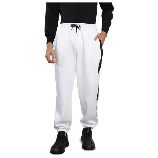 Calvin Klein pantaloni sportivi da uomo, bianco brillante, xl
