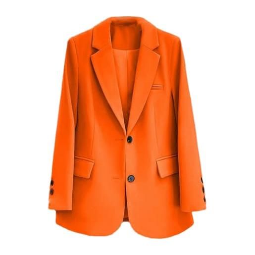 JXQXHCFS autunno ufficio signora blazer per le donne manica lunga cappotti giacca abbigliamento invernale outwear, arancione e rosso, m