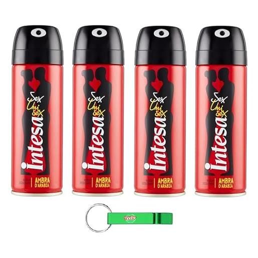 Beni Culinari 4 deodoranti intesa sex unisex ambra d'arabia - deodorante spray 125 ml + portachiavi Beni Culinari