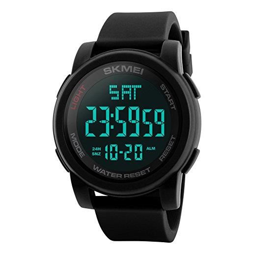 SKMEI - orologio da polso digitale da uomo, impermeabile, elettronico a led, doppio tempo