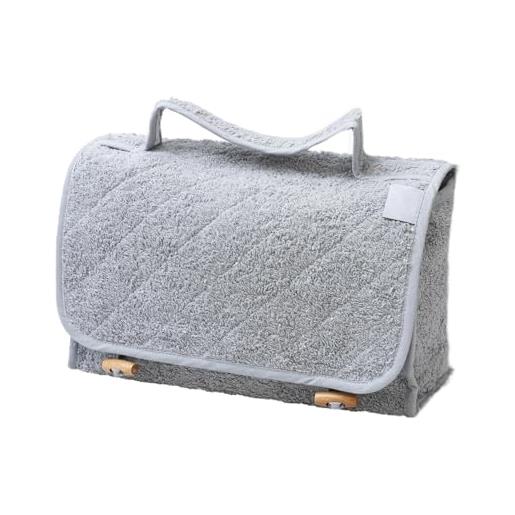 Filet - beauty case da viaggio in spugna di cotone con interno impermeabile | borsa da toilette | dim 28x17x10 cm | made in italy | grigio