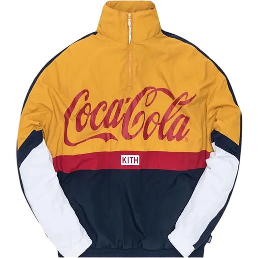 KITH x coca cola giacca a vento con mezza zip - blu