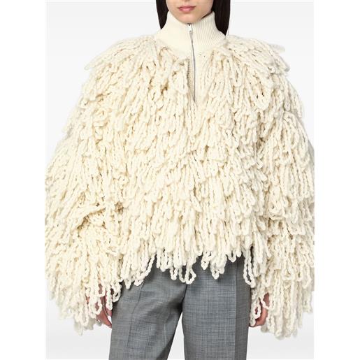 Stella McCartney giacca con frange - toni neutri