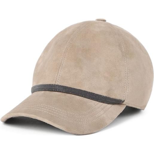 Brunello Cucinelli cappello da baseball in pelle scamosciata - toni neutri