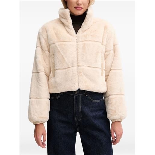 Save The Duck giacca in pelliccia sintetica con zip - toni neutri