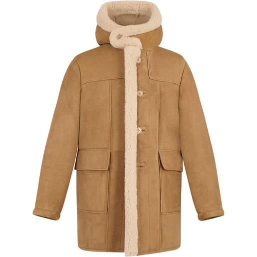FURSAC cappotto in shearling con cappuccio - marrone